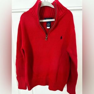 Polo red knit sweater size 6 (like new)